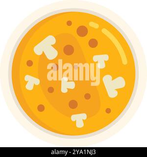 Bowl of creamy mushroom soup is being photographed from above Stock Vector