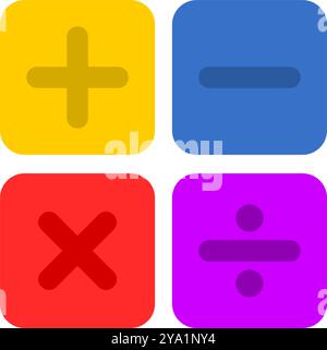 Colorful math signs icon. Colorful math signs. Stock Vector