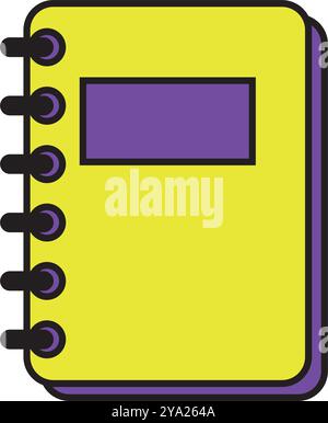 Spiral notebook icon, paper blank page symbol, note web flat vector illustration Stock Vector