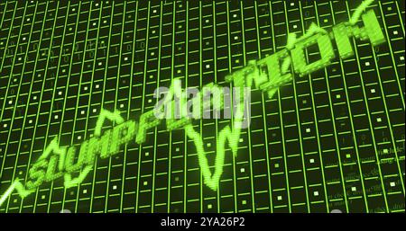 Image of slumpflation text over data processing. Global business and digital interface concept digitally generated image. Stock Photo