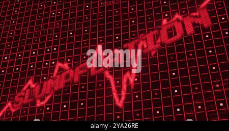 Image of slumpflation text over data processing. Global business and digital interface concept digitally generated image. Stock Photo