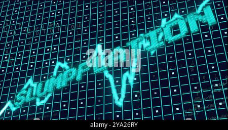 Image of slumpflation text over data processing. Global business and digital interface concept digitally generated image. Stock Photo