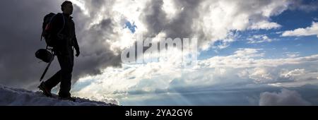 Mont Blanc mountain, White mountain. View from Aiguille du Midi Mount in France Stock Photo