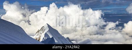 Mont Blanc mountain, White mountain. View from Aiguille du Midi Mount in France Stock Photo