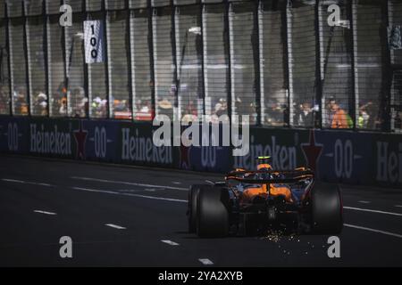 MELBOURNE, AUSTRALIA, MARCH 23: Lando Norris of Great Britain drives the McLaren MCL38 during qualifying in the 2024 Australian Grand Prix at Albert P Stock Photo