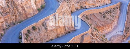 Dades Gorge is a beautiful road between the Atlas Mountains in Morocco, Africa. Web banner in panoramic view Stock Photo