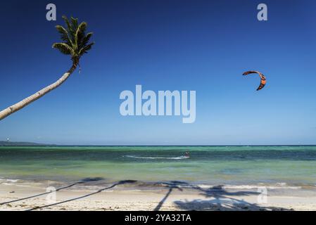 Famous bolabog kite surfing beach in exotic tropical paradise boracay island philippines Stock Photo