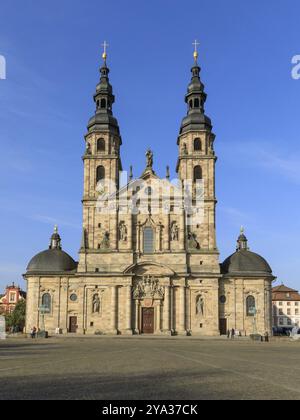 St Salvator's Cathedral in Fulda, Hesse. Fulda Cathedral is the most important baroque church in Hesse. Fulda Cathedral in Hesse, Germany. The cathedr Stock Photo