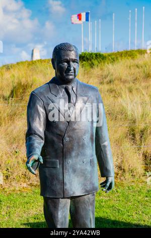 Andrew Higgins Monument at Utah Beach Landing Museum in Normandy, France Stock Photo