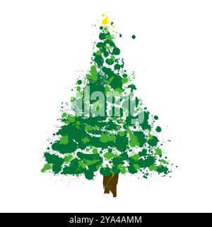 Christmas tree of blots. hand drawing. Not AI, Vector illustrations Stock Vector
