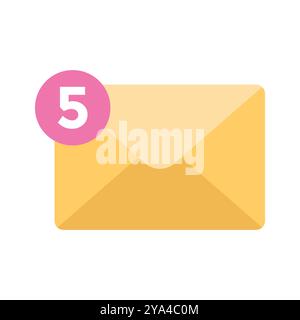 New message notification flat style icon, editable vector Stock Vector