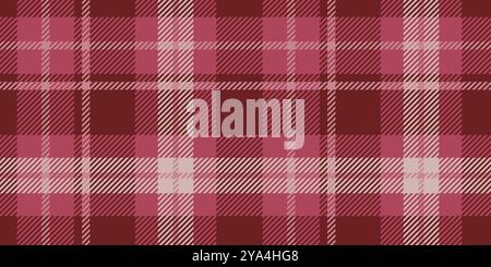 The design features a seamless tartan pattern in shades in pink and red color with intersecting lines squares creating an elegant and classic textile appearance Stock Vector
