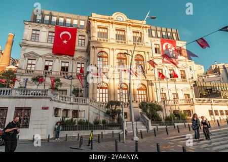 Istanbul, Turkiye - OCT 8, 2024: Exterior view of the Beyoglu town hall in Sishane district of Beyoglu, Istanbul. Stock Photo