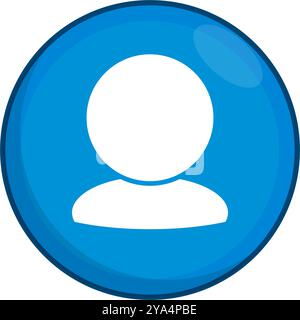 Blue Circular User Profile Icon. Vector. Stock Vector