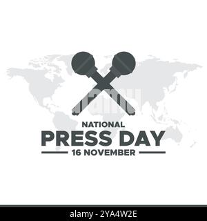 National Press Day vector, illustration. National Press Day concept  posters and banner design. National Press Day HELD ON 16 November. Stock Vector