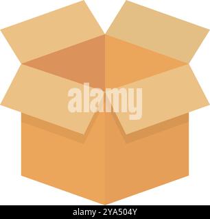 Cardboard Box with Open Flaps. Editable Vector. Stock Vector