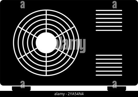 Ac outdoor unit silhouette. Editable vector. Stock Vector