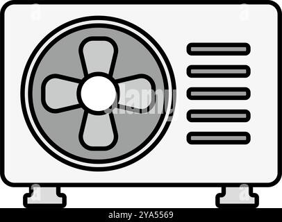 Ac outdoor unit icon. Editable vector. Stock Vector