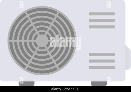 Flat design ac outdoor unit icon. Editable vector. Stock Vector