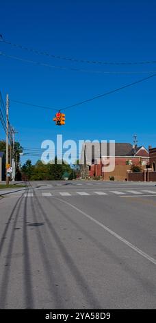 Road intersection in rural suburban neighborhood Stock Photo - Alamy