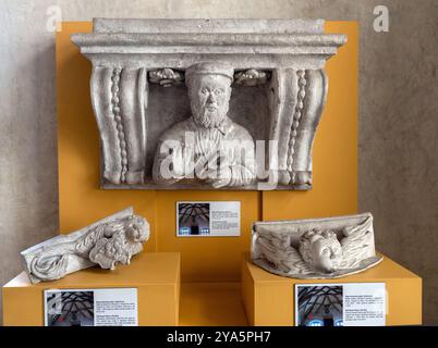 Gothic Carvings Inside The Old Royal Palace Prague Czech Republic Stock Photo