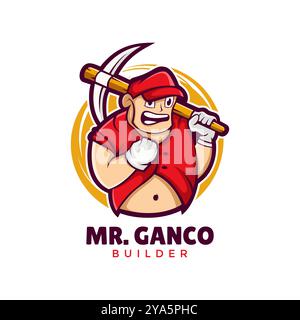 Mascot Builder Logo Modern Vector Design Template Stock Vector
