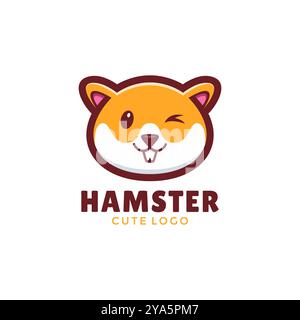 Mascot Head Hamster Logo Modern Vector Design Template Stock Vector