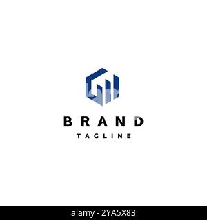 Hexagonal Initial Letter GW Logo Design. GW Initial Letter in Hexagon Form Design. Stock Vector