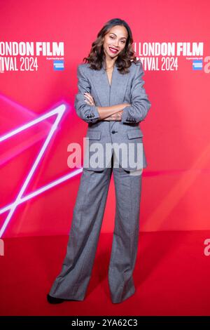 London, UK. 12th Oct, 2024. Zoe Saldana attending the Screen Talk: Zoe Saldana during the 68th BFI London Film Festival at the Royal Festival Hall in London, England on October 12, 2024. Photo by Aurore Marechal/ABACAPRESS.COM Credit: Abaca Press/Alamy Live News Stock Photo