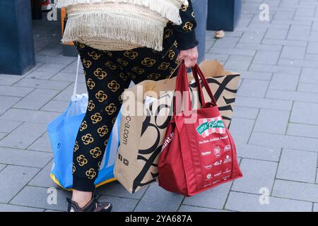 Düsseldorf 12.10.2024 Einkaufsstrasse Einkaufsstraße Shoppingmeile Einkaufsmeile Einkaufen Einzelhandel Fussgängerzone Einkaufstraße Einkaufstrasse Einkaufsbummel Einkaufstasche Einkaufstaschen Einkauftasche Einkauftaschen Menschenmasse Menschenmenge Inflation Bürgergeld Konsumlaune Konsumindex Preisspirale Preissteigerungen Mindestlohn Lebensmittelpreise Aldi Süd Super Biomarkt C&A CundA CandA Chanel Fake Leggings Düsseldorf Nordrhein-Westfalen Deutschland *** Düsseldorf 12 10 2024 shopping street shopping street shopping mile shopping mile shopping retail pedestrian zone shopping street shop Stock Photo