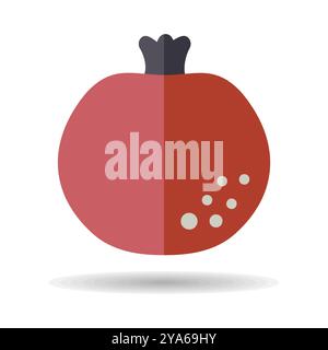 Garnet, Pomegranate vector icon. Graph symbol for food and drinks web site, apps design, mobile apps and print media, logo, UI Stock Vector