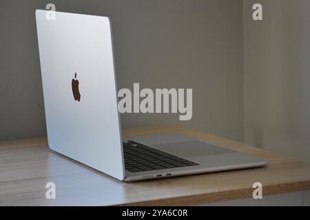 MacBook Air Opened Stock Photo