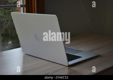 MacBook Air Opened Stock Photo