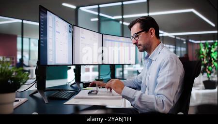 Digital Electronic Bill And Accountant E Invoice On Desktop Stock Photo