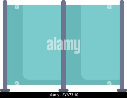 This minimalist icon depicts a medical screen, often used in hospitals and clinics to provide privacy to patients Stock Vector
