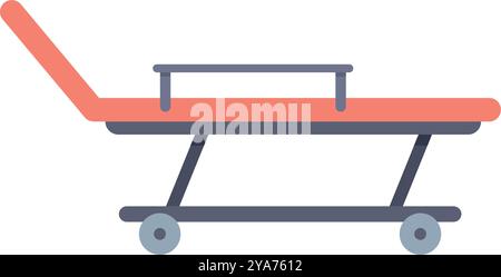 Hospital gurney stretcher bed icon in flat style isolated on white background Stock Vector
