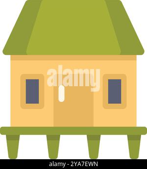 Stilt house icon green vector Stock Vector Image & Art - Alamy