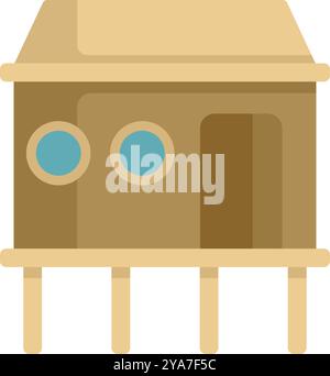 Wooden stilt house icon, flat style Stock Vector Image & Art - Alamy