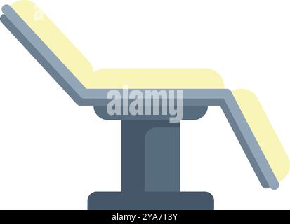 Medical examination table standing on single leg, side view, healthcare concept Stock Vector