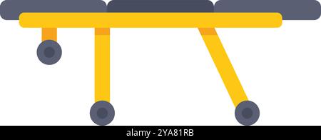 Medical stretcher standing on wheels waiting to transport a patient to the operating room Stock Vector