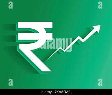 Rupee Rise Vector 3d style indian currency rupee sign on white background design vector ...