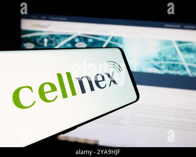 In this photo illustration, the Cellnex Telecom company logo is seen ...