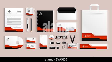 elegant professional office stationery template in collection vector Stock Vector