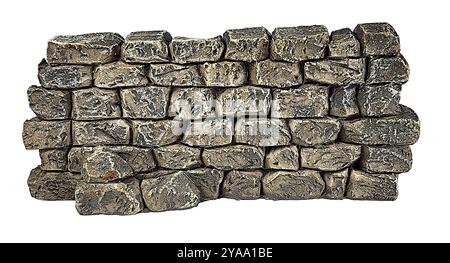 A simple stone wall made from hand pressed bricks Stock Photo