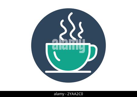 Coffee icon. solid icon style. coffee cup. icon related to drink. hotel elements vector illustration Stock Vector