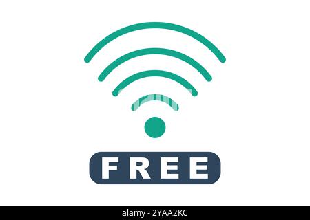 Free Wi fi icon. solid icon style. icon related to reception. hotel elements vector illustration Stock Vector