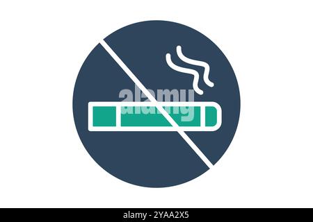 No smoking icon. solid icon style. hotel elements vector illustration Stock Vector