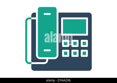Telephone icon. solid icon style. icon related to reception. hotel elements vector illustration Stock Vector