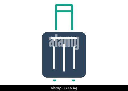 Luggage icon. solid icon style. icon related to reception. hotel elements vector illustration Stock Vector