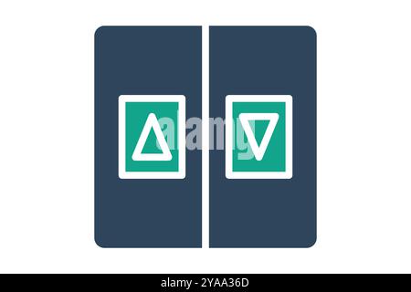 Elevator icon. solid icon style. up and down arrow. icon related to reception. hotel elements vector illustration Stock Vector